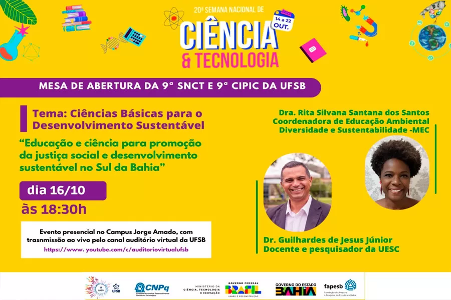 UFSB anuncia agenda da SNCT 2023 nos três campi e na Rede CUNI