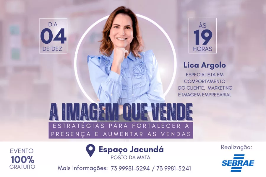 Palestra para potencializar as vendas no fim de ano acontece gratuitamente em Posto da Mata