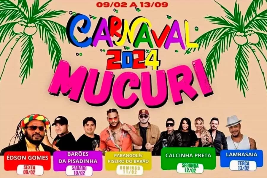 Mucuri se transformará na capital da folia de 9 a 13 de fevereiro no maior Carnaval do interior da Bahia