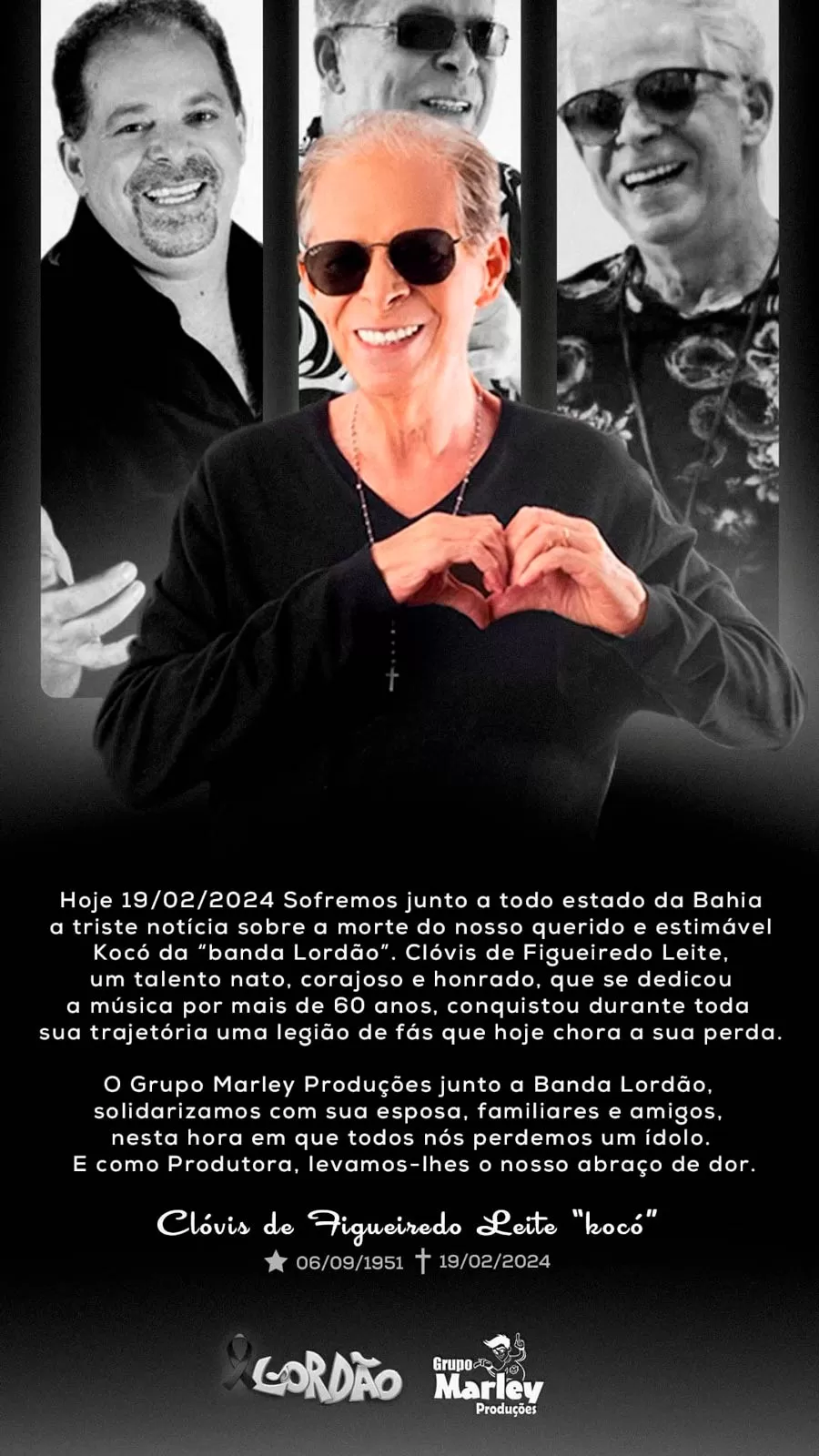 Cantor Kocó, líder da banda Lordão, morre aos 72 anos