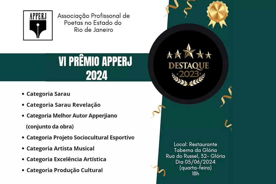 Almir Zarfeg é indicado ao VI Prêmio Apperj 2024 pelo conjunto da obra 