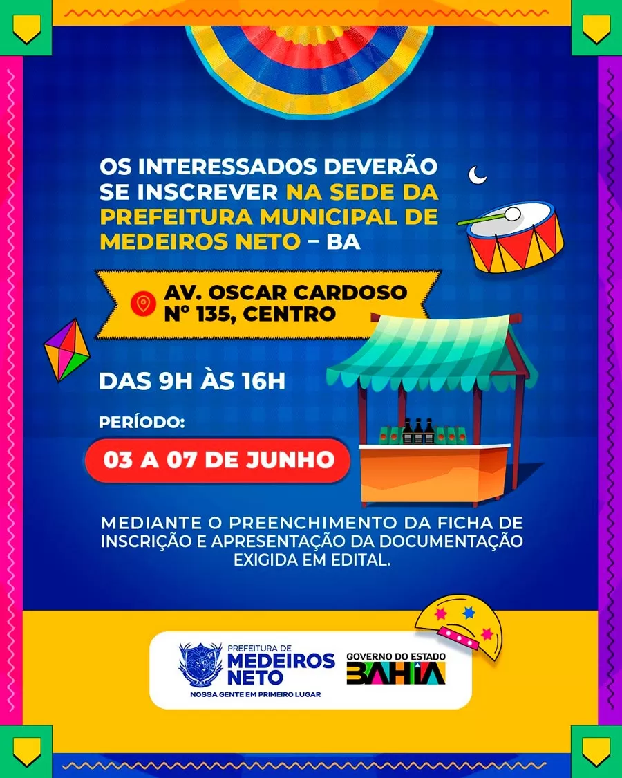 Prefeitura inicia cadastramento de barraqueiros e ambulantes do 36º Arraiá do Água Fria
