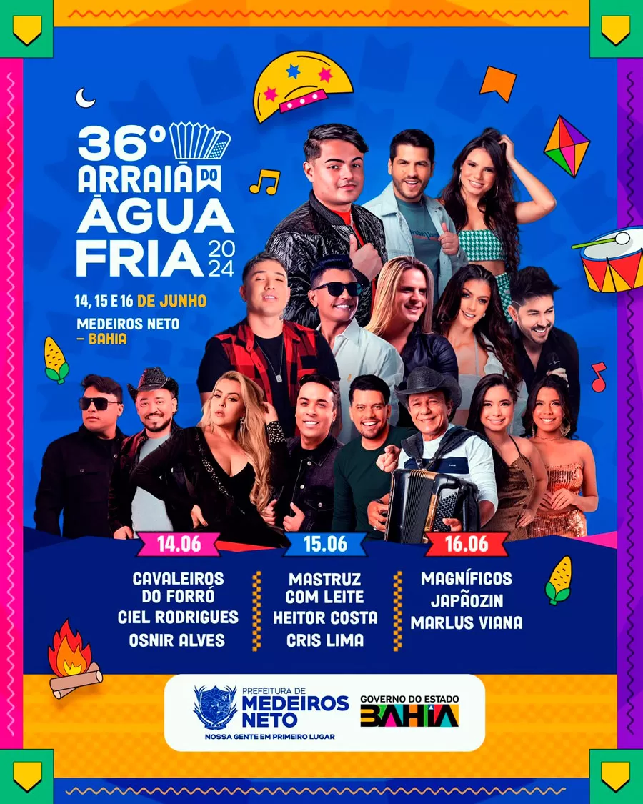 Medeiros Neto lança o 36º Arraiá do Água Fria com Mastruz com Leite, Magníficos, Heitor Costa e muito mais