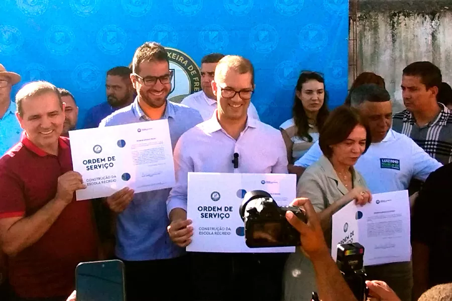 Ordem de Serviço para a construção da nova escola municipal Recreio é assinada nesta segunda-feira (17)