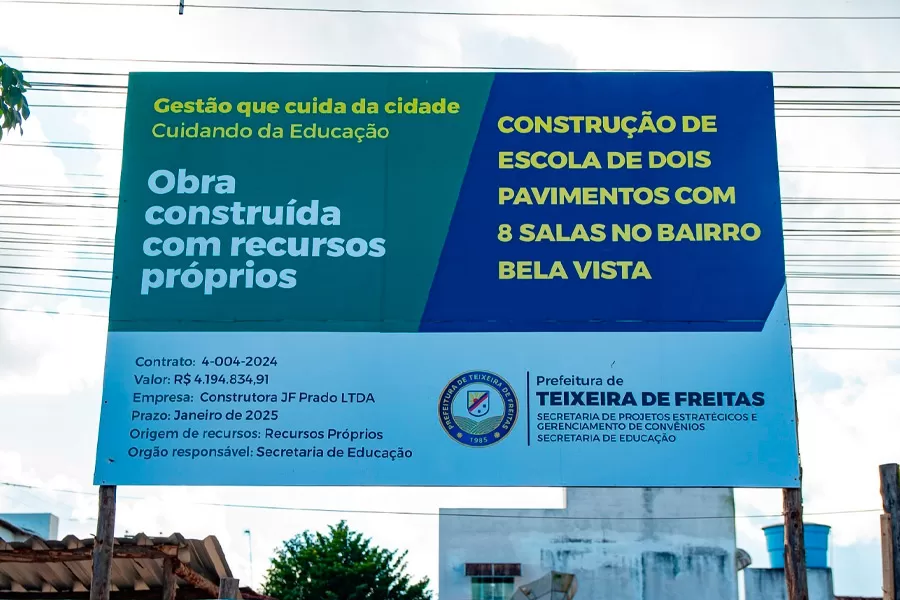 Ordem de Serviço para a construção da nova escola municipal Recreio é assinada nesta segunda-feira (17)
