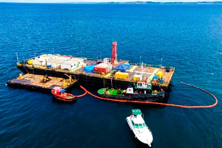 Ponte Salvador-Itaparica começa sondagem em águas profundas com uso de balsa e equipamentos de alta tecnologia Ponte Salvador-Itaparica começa sondagem em águas profundas com uso de balsa e equipamentos de alta tecnologia