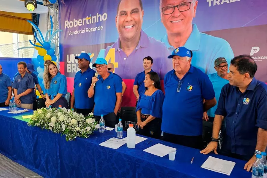 Grande festa do União Brasil em convenção oficializa Robertinho e Vanderlei Rezende em Mucuri