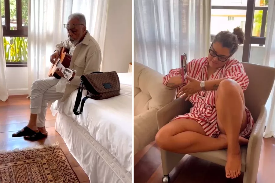 Gilberto Gil divulga vídeo tocando violão para Preta: ‘A música sempre foi um refúgio’