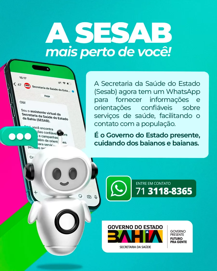 Sesab disponibiliza canal de atendimento ao cidadão no WhatsApp