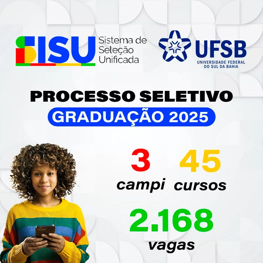 Processo seletivo da UFSB via Sisu tem inscrições de 17 a 21 de janeiro