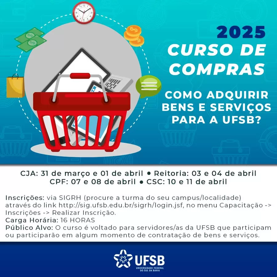 UFSB oferta curso de capacitação em contratações públicas