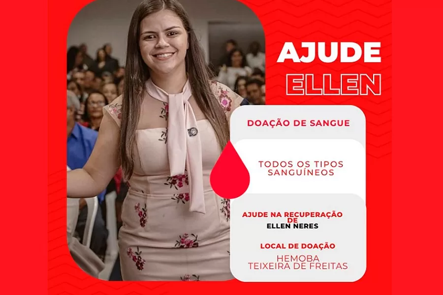 Vítima de atropelamento grave, Ellen precisa de doação de sangue; ajude