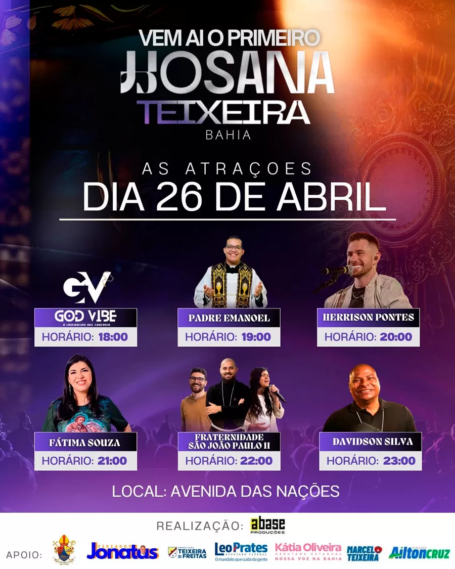 Teixeira de Freitas recebe 1º Hosana Teixeira com show de Padre Fábio de Melo