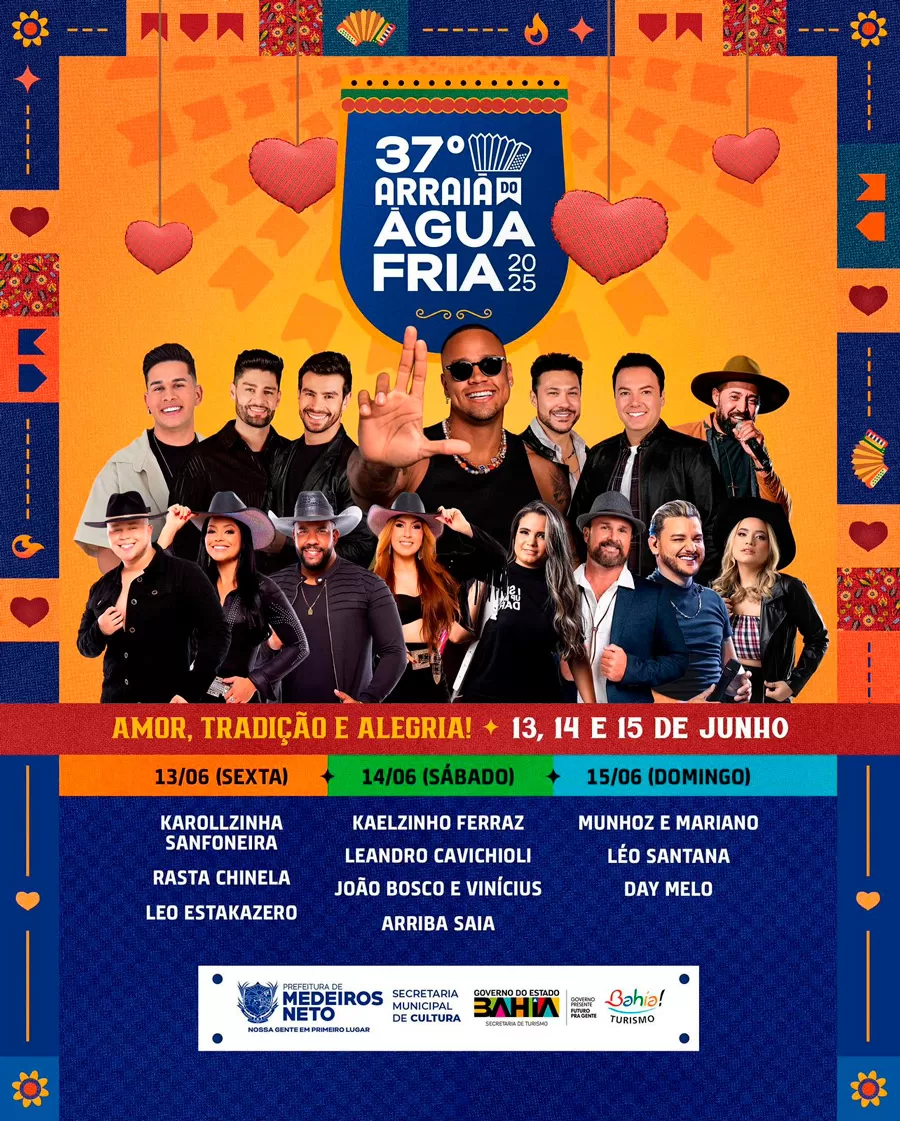 Se preparem! Vem aí o 37º Arraiá do Água Fria: três dias de festa com atrações nacionais