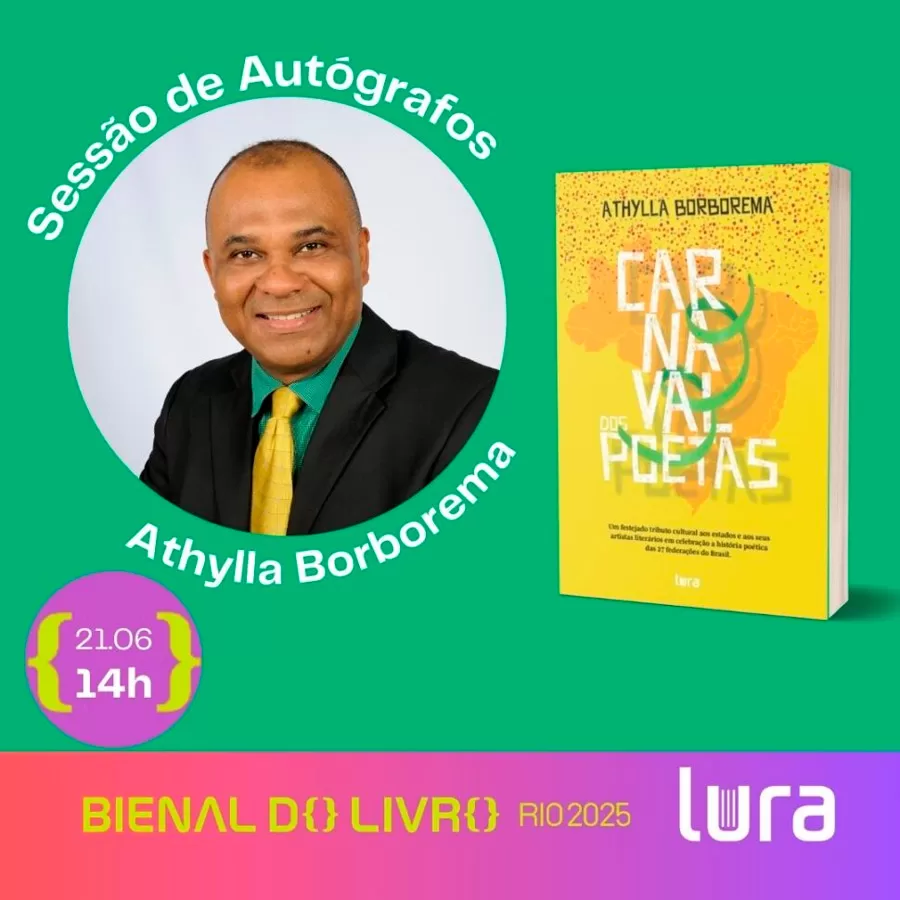 Athylla Borborema lança novo livro na 22ª Bienal Internacional do Rio de Janeiro