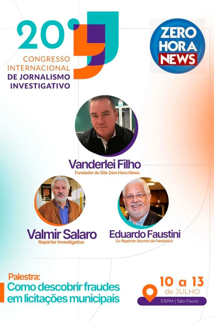 Vanderley Filho será palestrante no maior congresso de jornalismo investigativo do Brasil