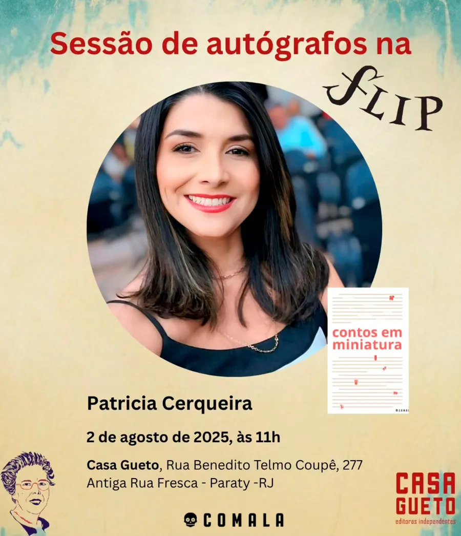 Patrícia Cerqueira Souza vai autografar “Contos em miniatura”, neste sábado (2), na Flip 2025