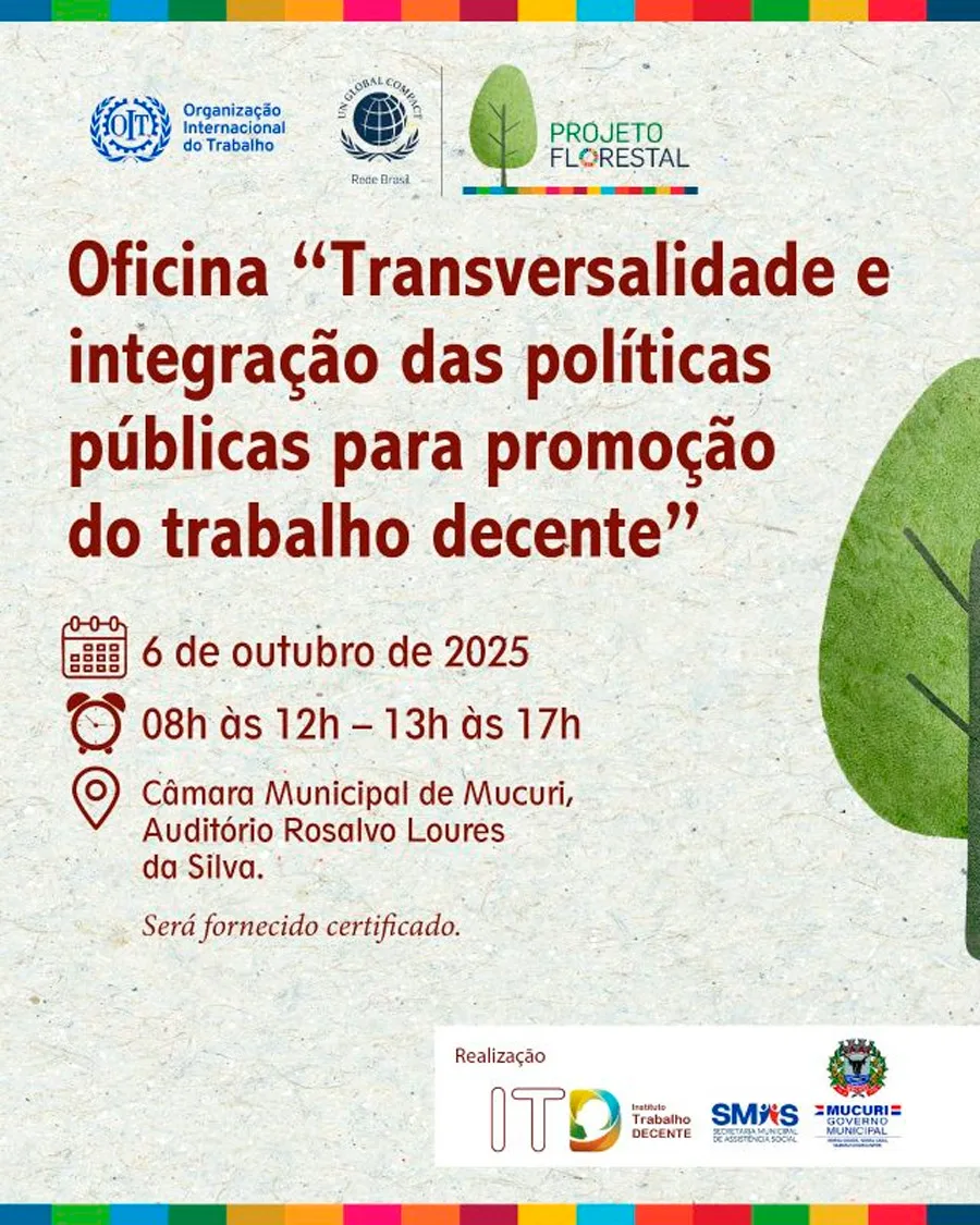 Mucuri sedia oficina sobre políticas públicas e trabalho decente nesta segunda (06)