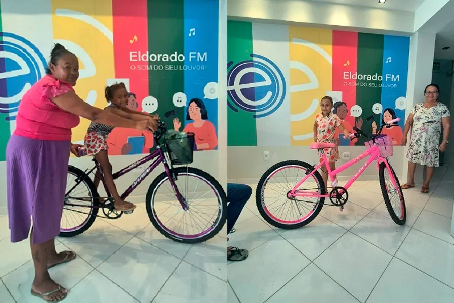 Alegria ao vivo: ação de Jonatas dos Santos distribui 17 bicicletas e emociona crianças