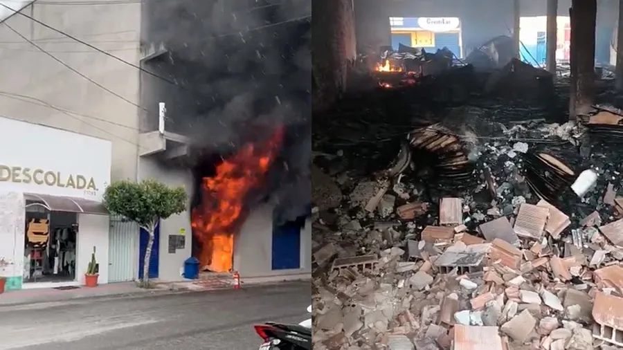 Incêndio de grandes proporções destrói loja de três andares no centro de Mucuri
