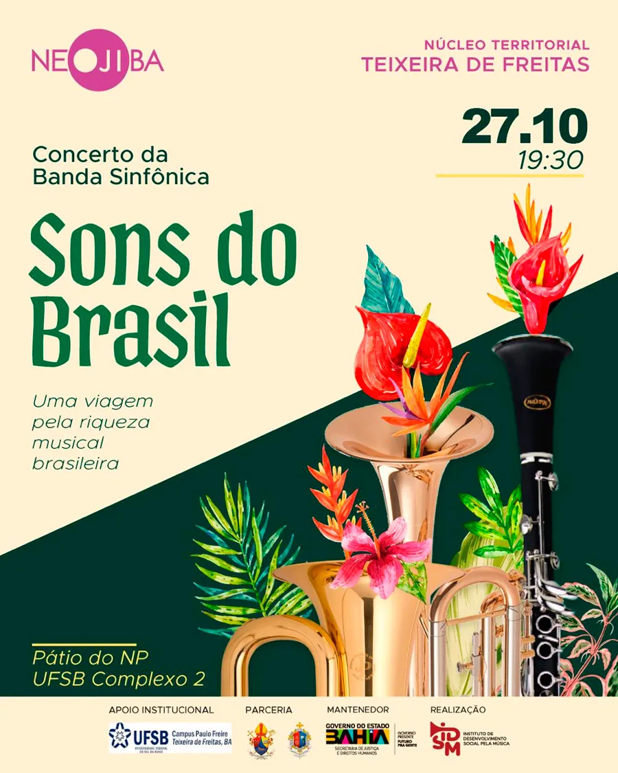 NEOJIBA apresenta: Sons do Brasil – Um concerto da Banda Sinfônica em celebração à música brasileira NEOJIBA apresenta: Sons do Brasil – Um concerto da Banda Sinfônica em celebração à música brasileira