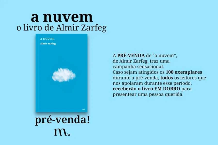 Livro premiado “A Nuvem” está em pré-venda na Editora M.inimalismos; garanta seu exemplar