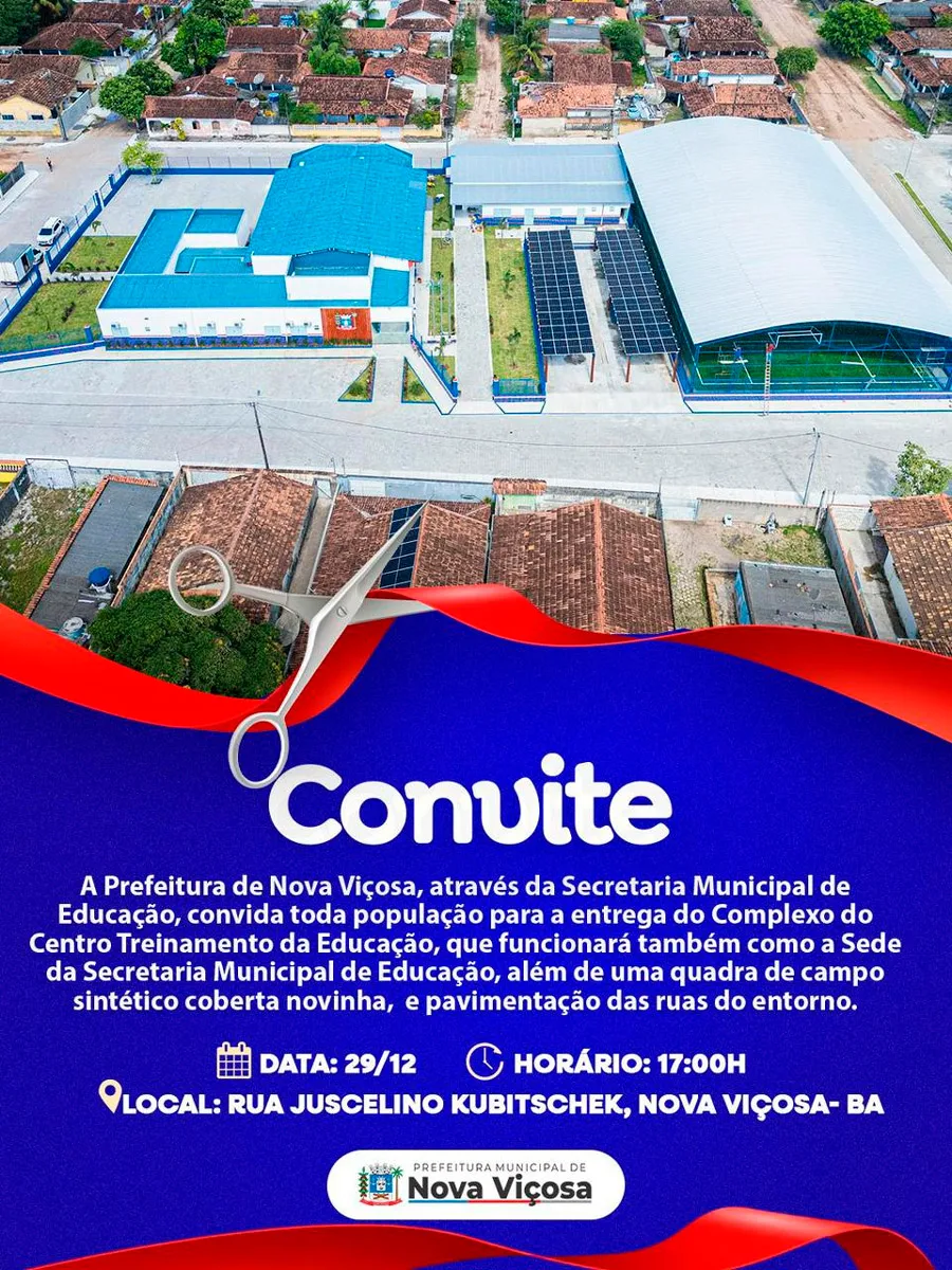 Prefeitura convida para inauguração do Complexo do Centro de Treinamento da Educação