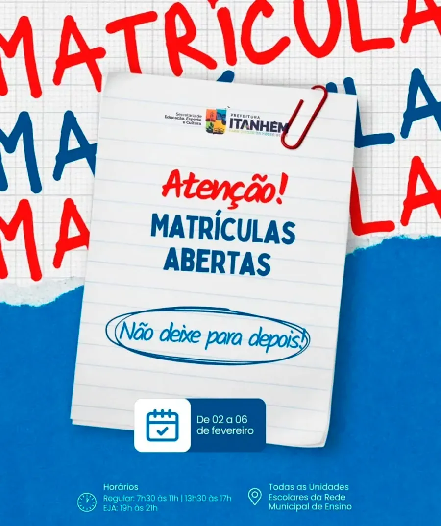 Prefeitura inicia campanha de matrículas 2026 na rede municipal de ensino