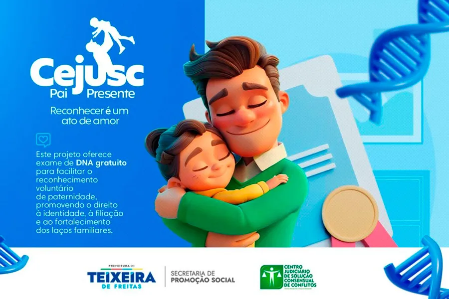 Prefeitura de Teixeira de Freitas realiza Projeto Pai Presente por meio do CEJUSC