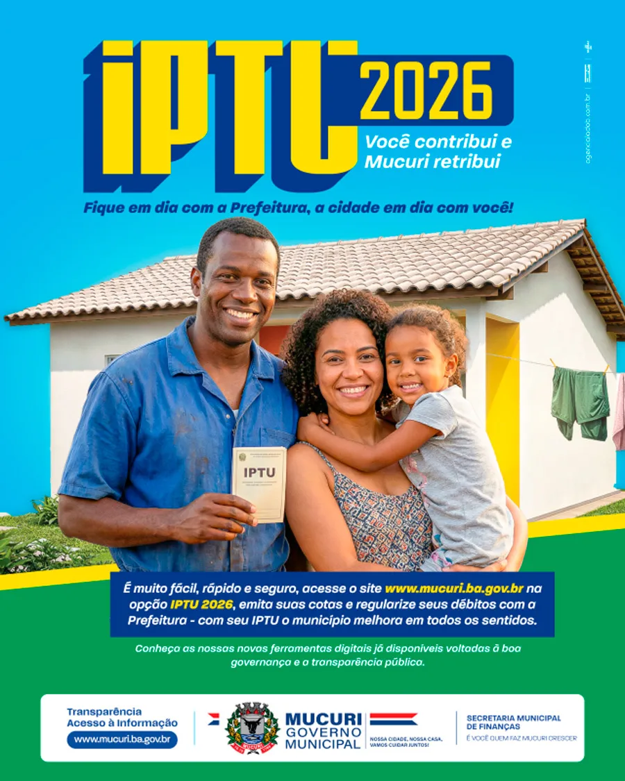 Prefeitura lança campanha IPTU 2026 e facilita emissão de boletos pela internet