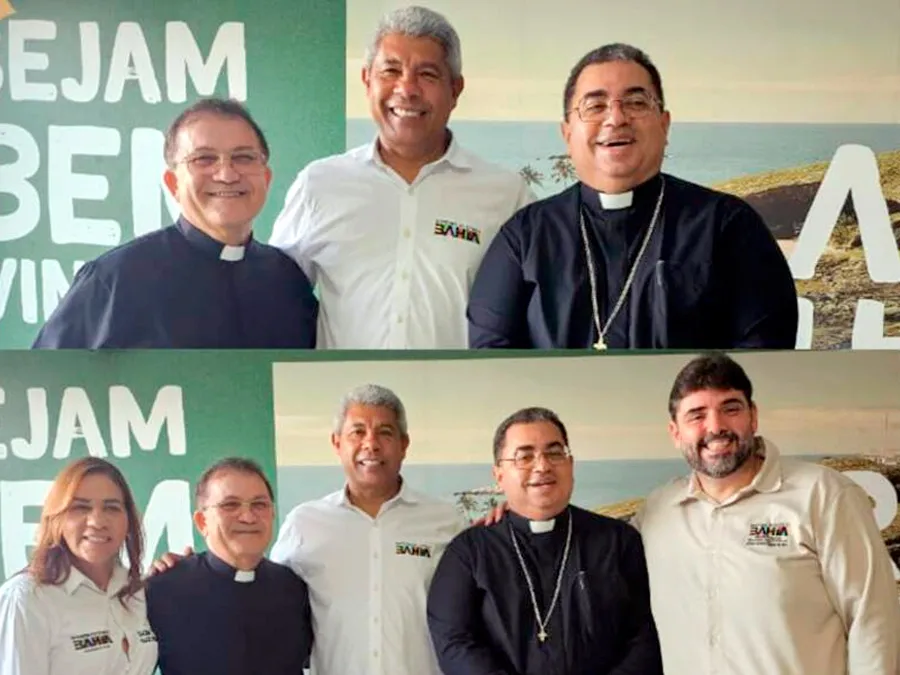 Governador Jerônimo é recebido por padres e convidado para posse do novo bispo