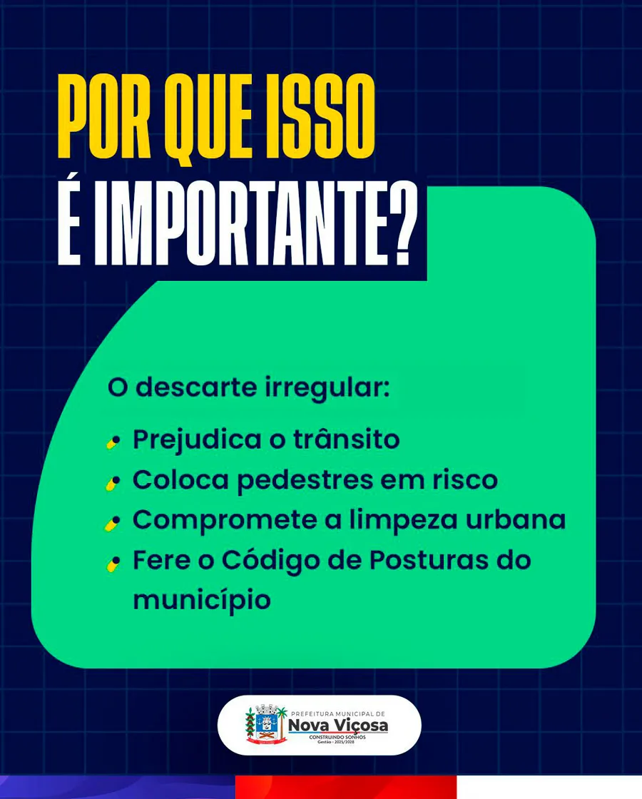Prefeitura de Nova Viçosa reforça regras e anuncia fim do recolhimento de entulhos nas ruas