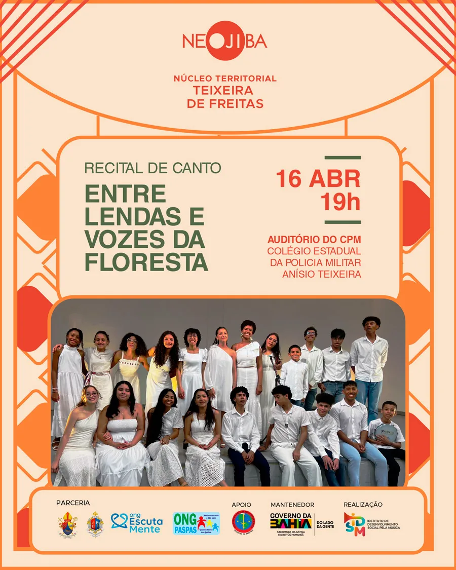 NEOJIBA apresenta recital do Coro Infantil com temática de lendas indígenas NEOJIBA apresenta recital do Coro Infantil com temática de lendas indígenas