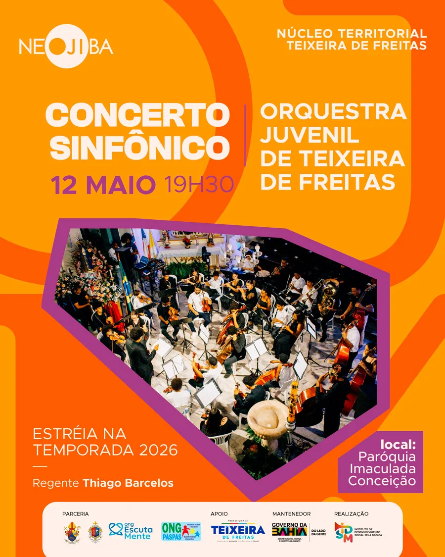 Orquestra Juvenil abre temporada 2026 com concerto em Teixeira de Freitas