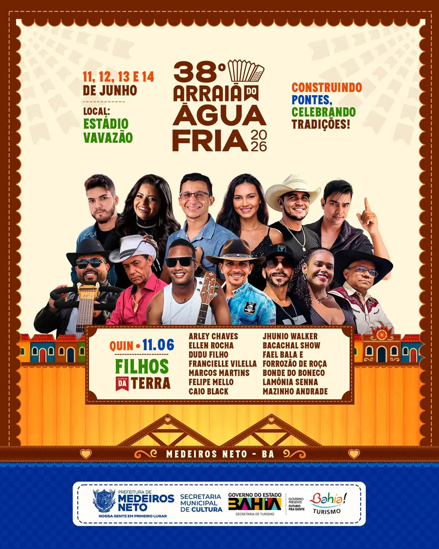 Abertura oficial do 38º Arraiá do Água Fria acontece nesta quinta-feira Abertura oficial do 38º Arraiá do Água Fria acontece nesta quinta-feira