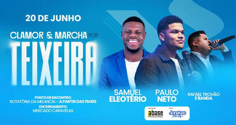Teixeira de Freitas terá “Clamor & Marcha” com mobilização de igrejas e fiéis no dia 20 de junho