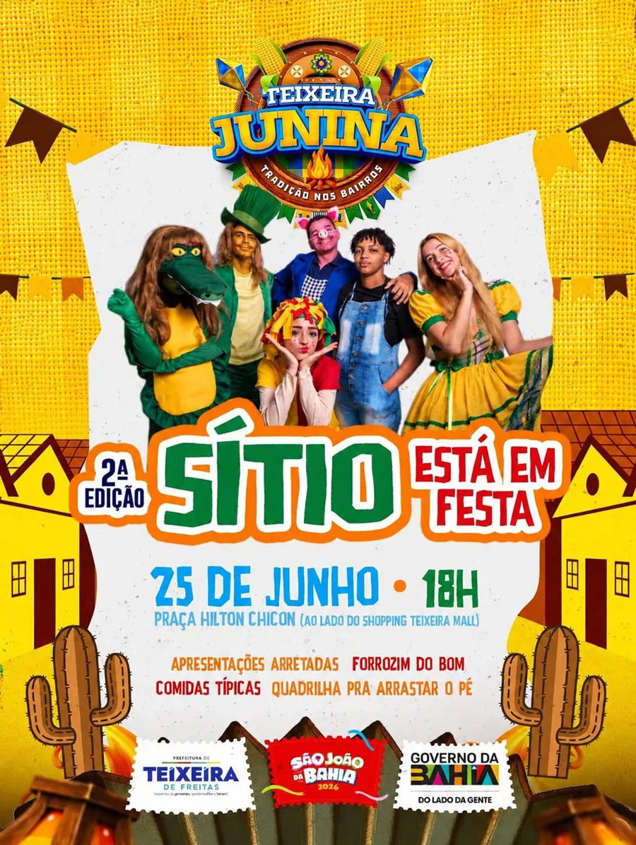 “Sítio Está em Festa” promete noite de cultura e tradição em Teixeira de Freitas