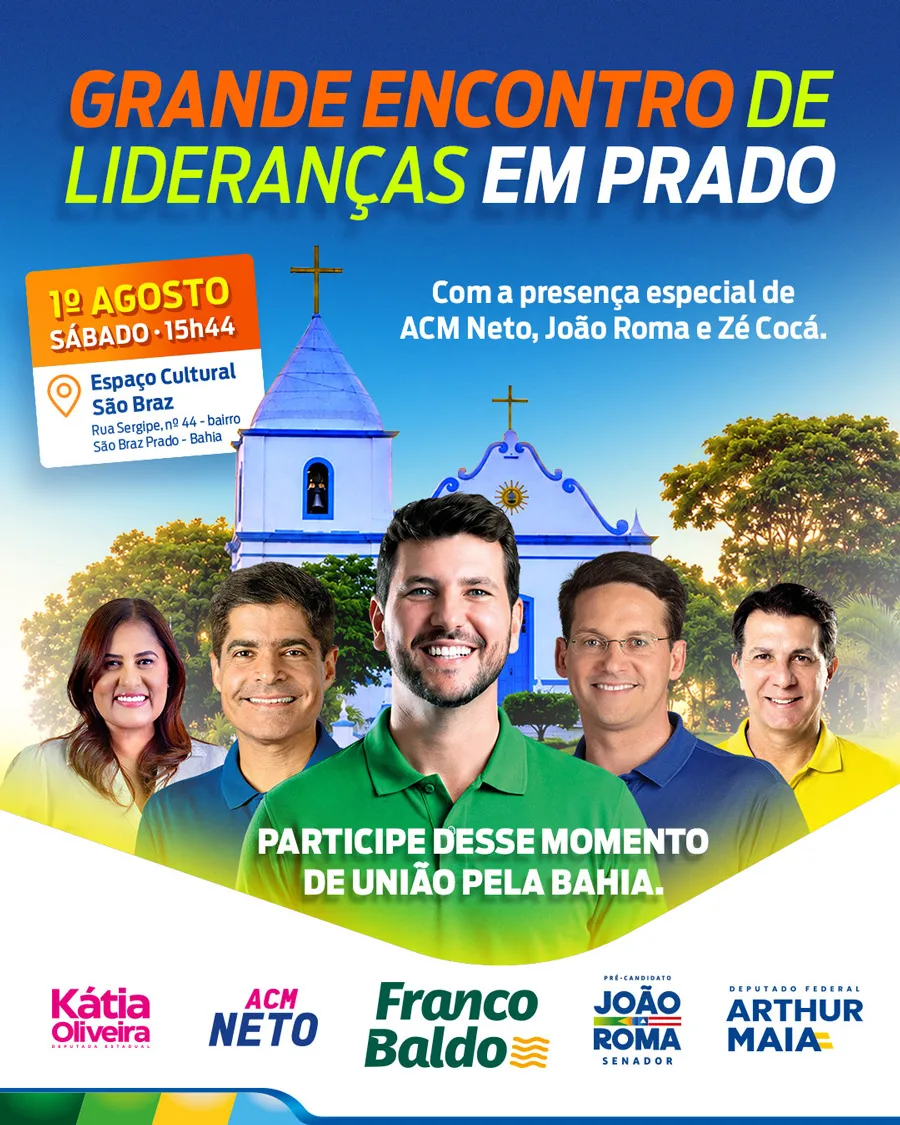Pré-candidato ao governo estadual ACM Neto participará de encontro com lideranças no Prado
