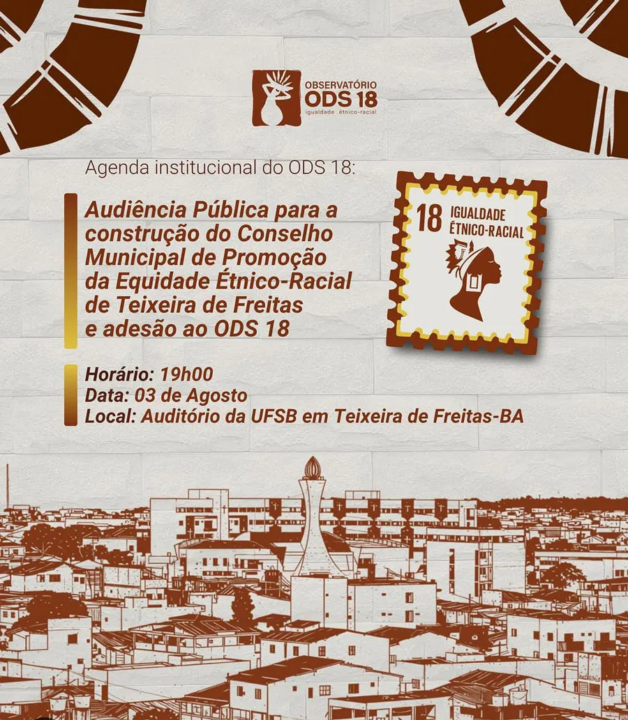 Audiência pública discutirá criação de Conselho de Promoção da Equidade Étnico-Racial em Teixeira de Freitas