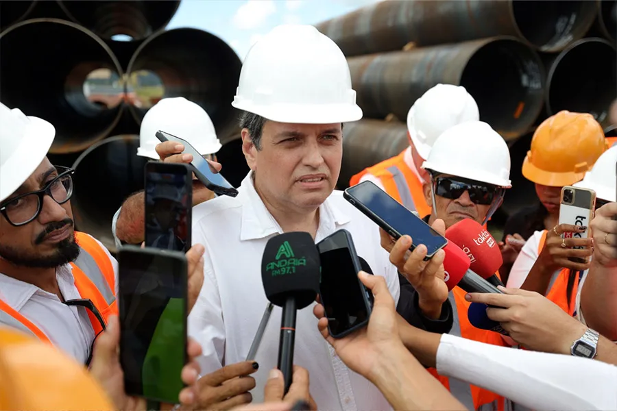 Imprensa acompanha avanço das obras da Ponte Salvador-Itaparica em Maragogipe Imprensa acompanha avanço das obras da Ponte Salvador-Itaparica em Maragogipe