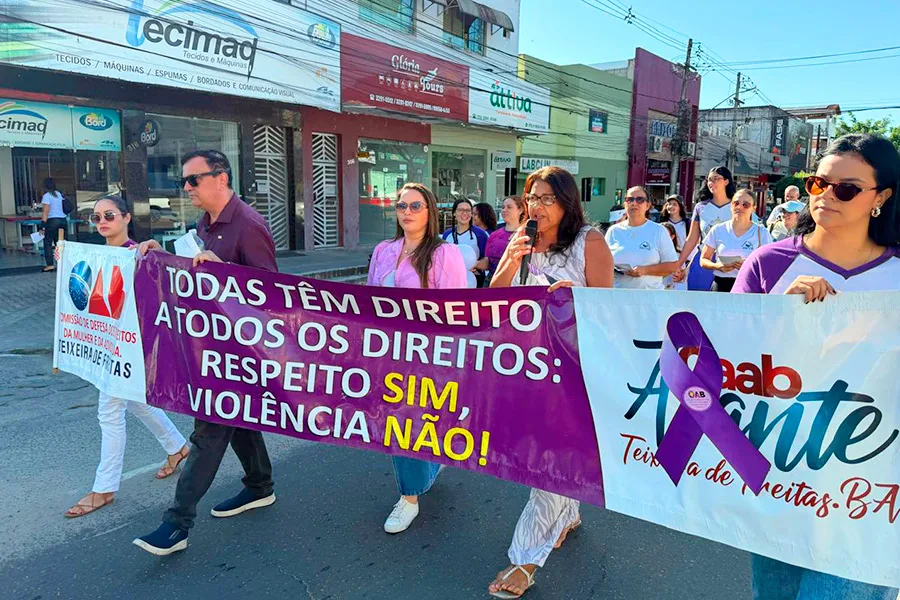 Agosto Lilás leva campanha contra a violência às ruas de Teixeira de Freitas