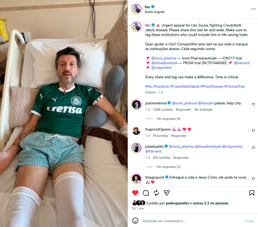 Entenda Doença de Creutzfeldt-Jakob, diagnóstico do piloto Lito Souza