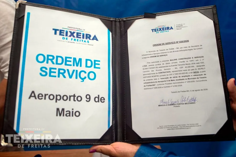 Prefeitura assina ordem de serviço para execução de reforma no Aeroporto 9 de Maio Prefeitura assina ordem de serviço para execução de reforma no Aeroporto 9 de Maio