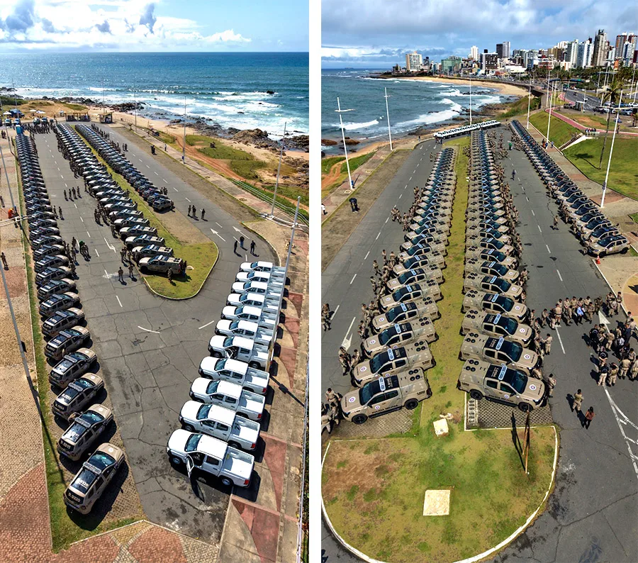 Polícia Militar da Bahia recebe 136 novas viaturas para reforçar frota operacional