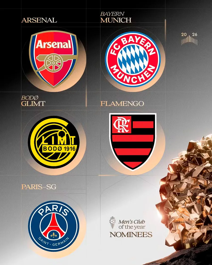 Bola de Ouro 2026: Flamengo é indicado a melhor clube do ano