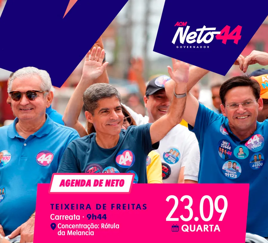 Jonatas Santos recebe ACM Neto em Teixeira de Freitas para grande carreata nesta quarta (23)