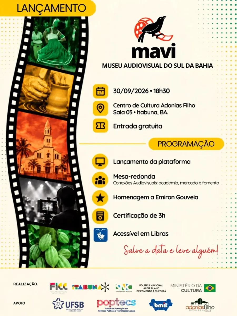 Audiovisual do Sul da Bahia ganha plataforma dedicada à memória, circulação e valorização das produções regionais Audiovisual do Sul da Bahia ganha plataforma dedicada à memória, circulação e valorização das produções regionais