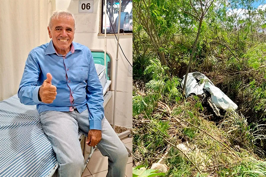Ex-prefeito João Bosco sofre acidente e alerta para importância do cinto de segurança