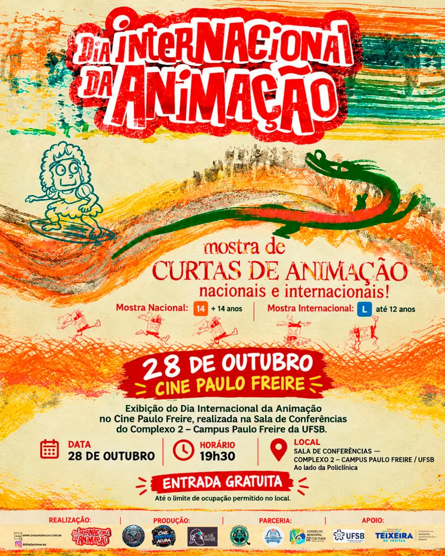 Teixeira de Freitas recebe pela primeira vez mostra do Dia Internacional da Animação