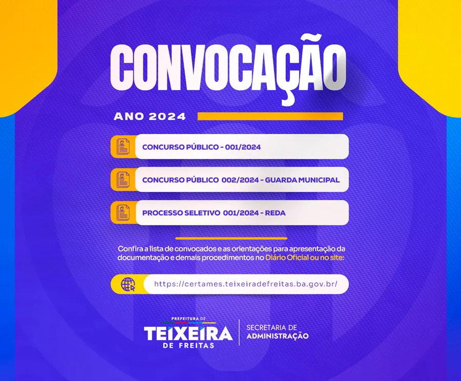 Prefeitura promove 2ª convocação de candidatos aprovados em concursos públicos e processo seletivo